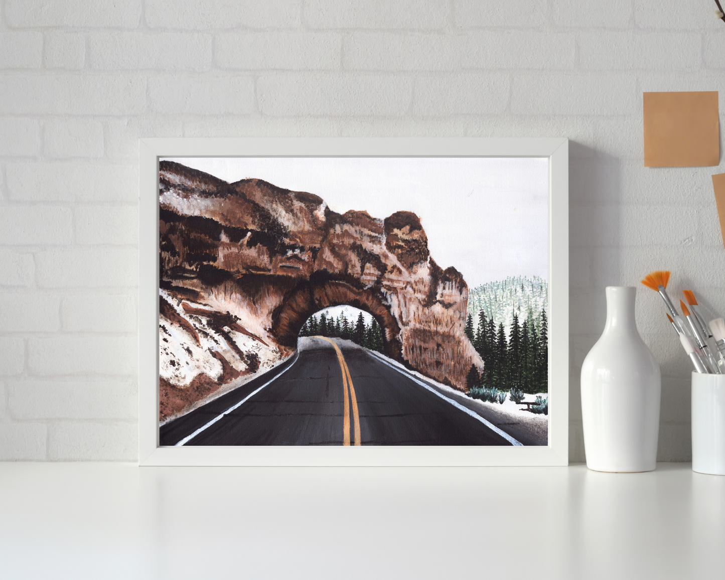 Winter Road Scene Bryce Canyon Art Print