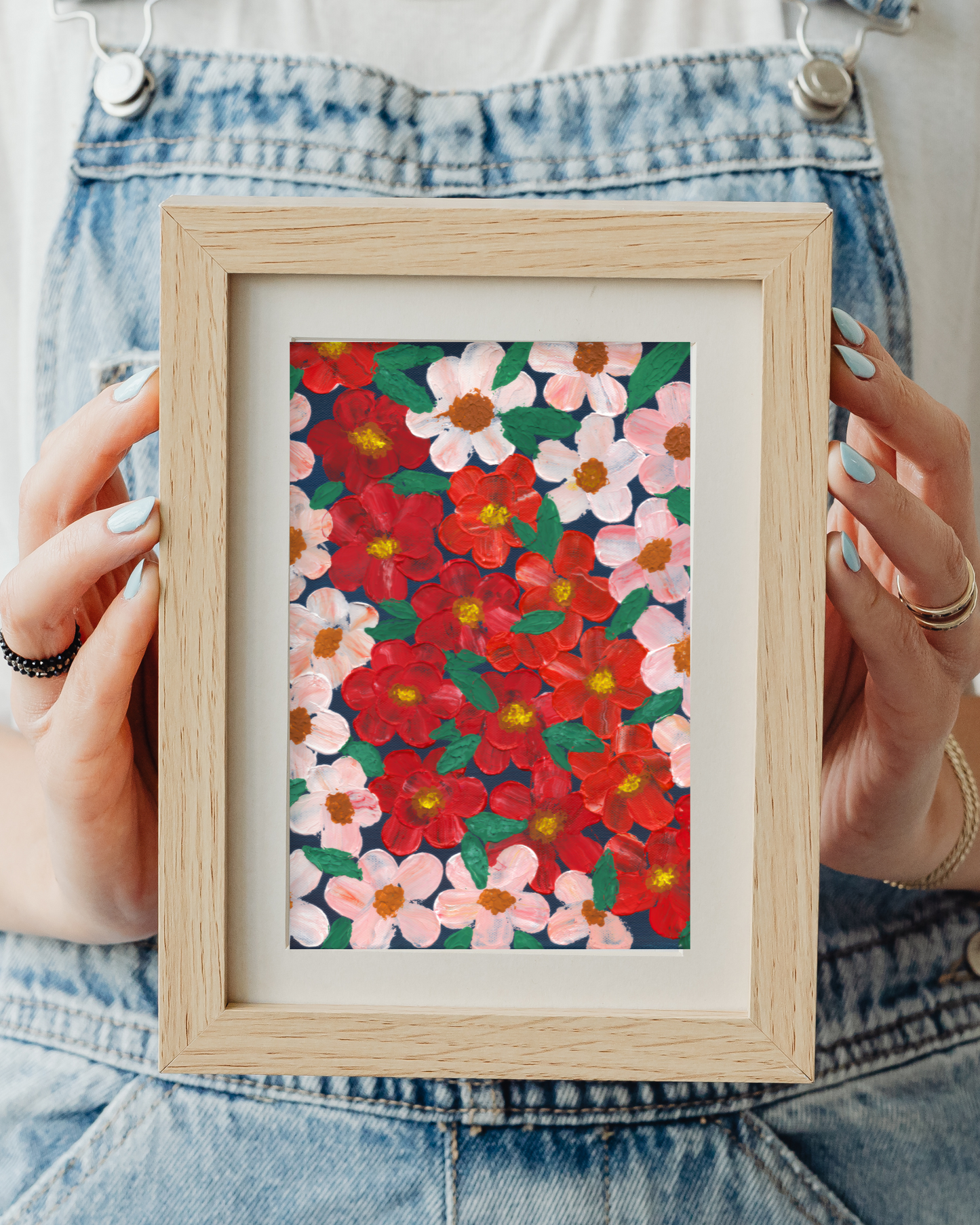 Hand-Painted Flower Canvas Art print