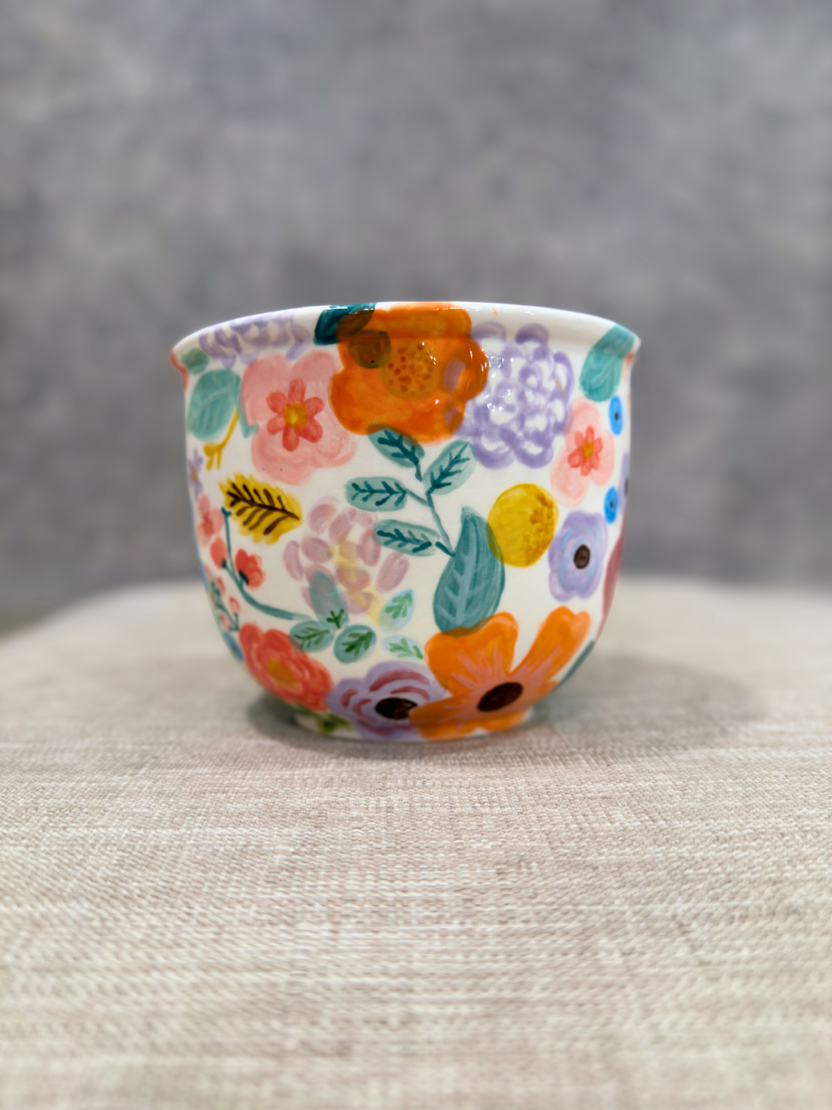 Handpainted Floral vase