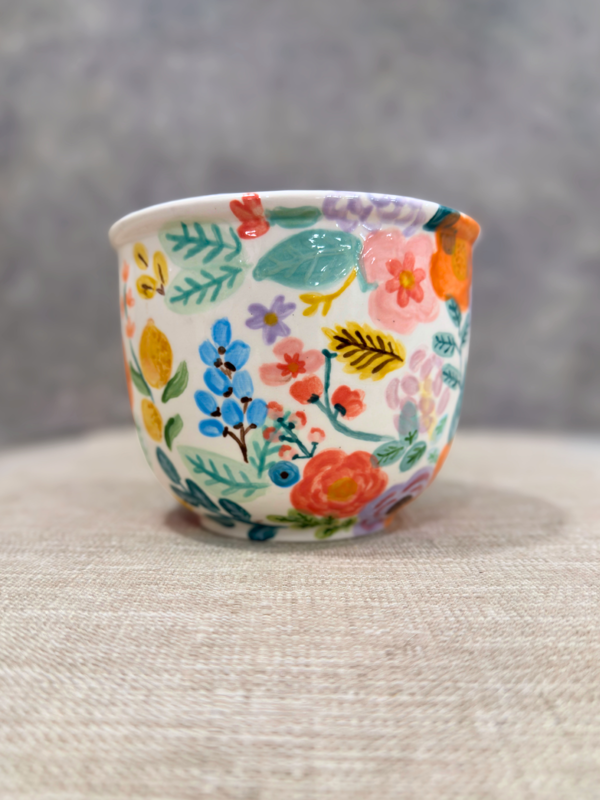 Handpainted Floral vase