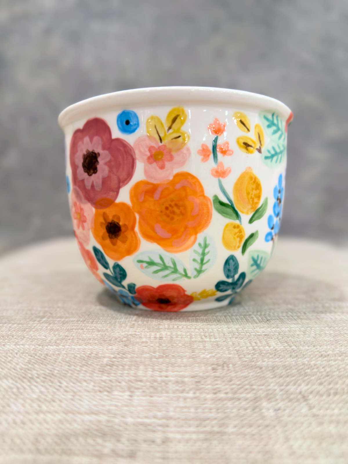 Handpainted Floral vase