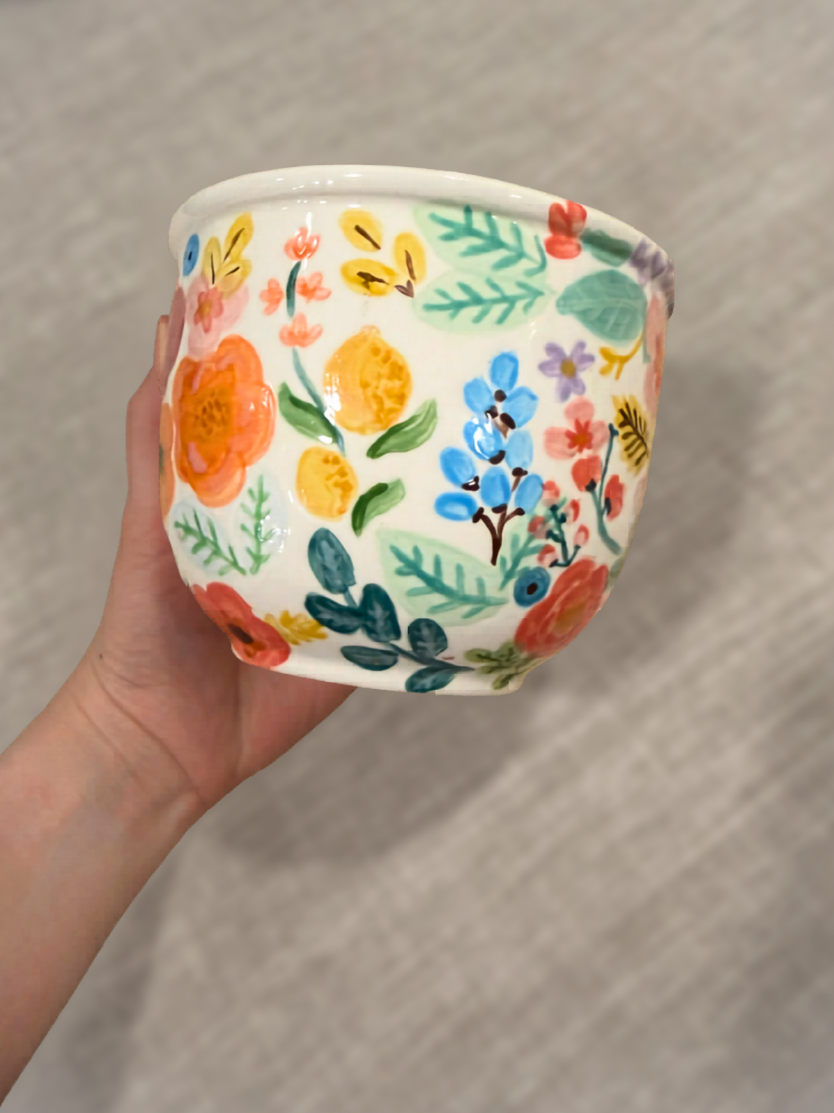 Handpainted Floral vase