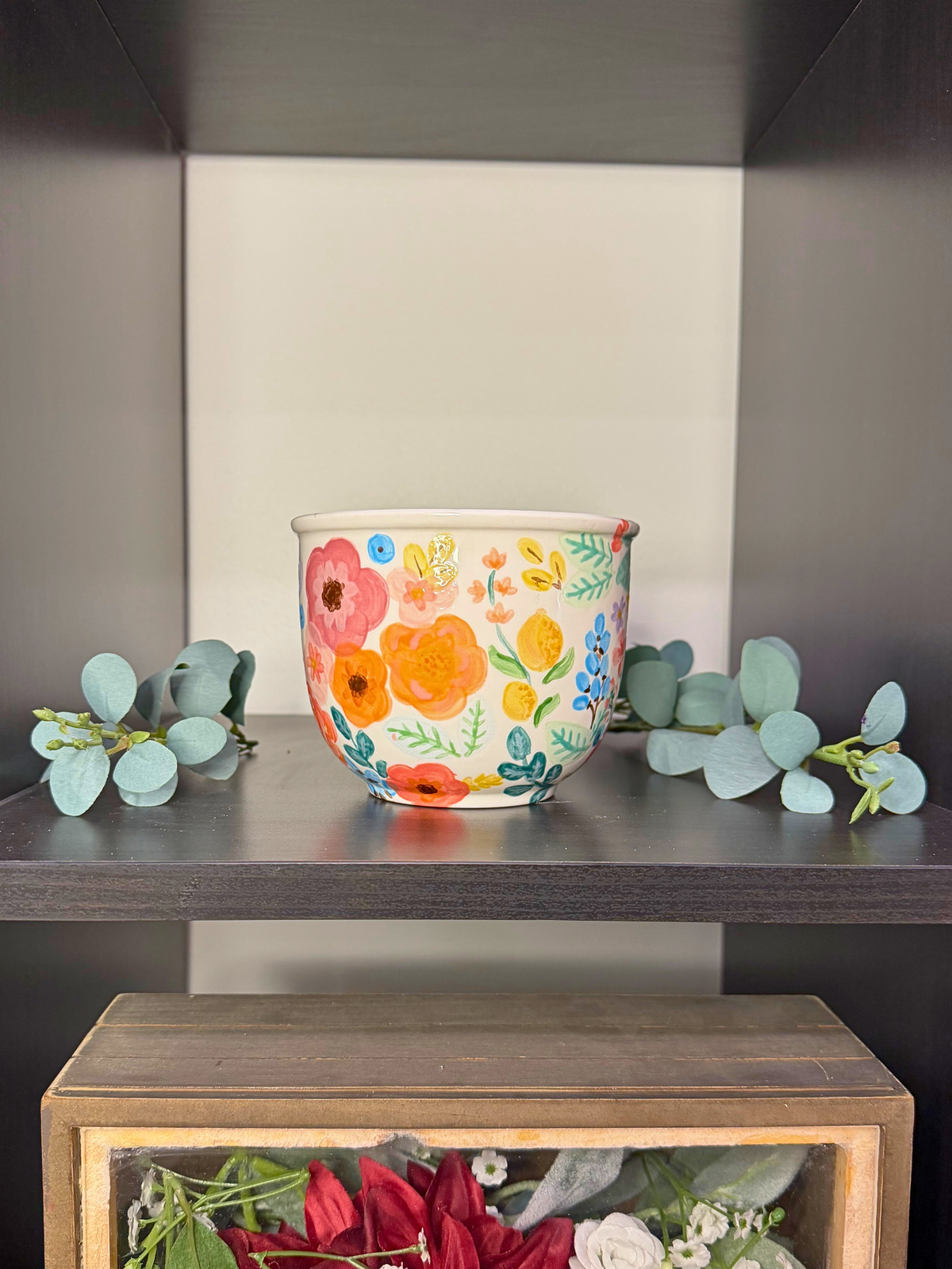 Handpainted Floral vase