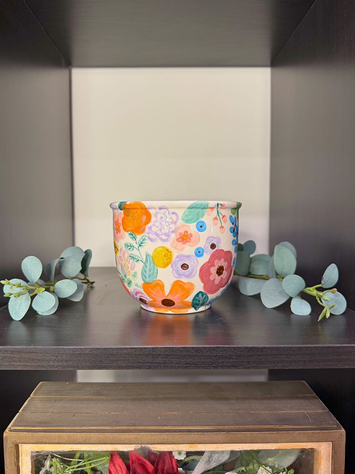 Handpainted Floral vase