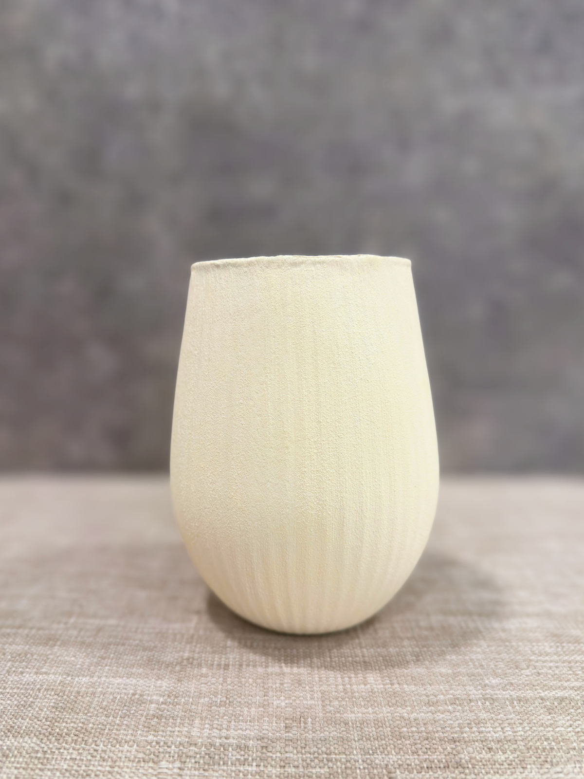 Ribbed textured Cream Vase