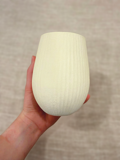 Ribbed textured Cream Vase