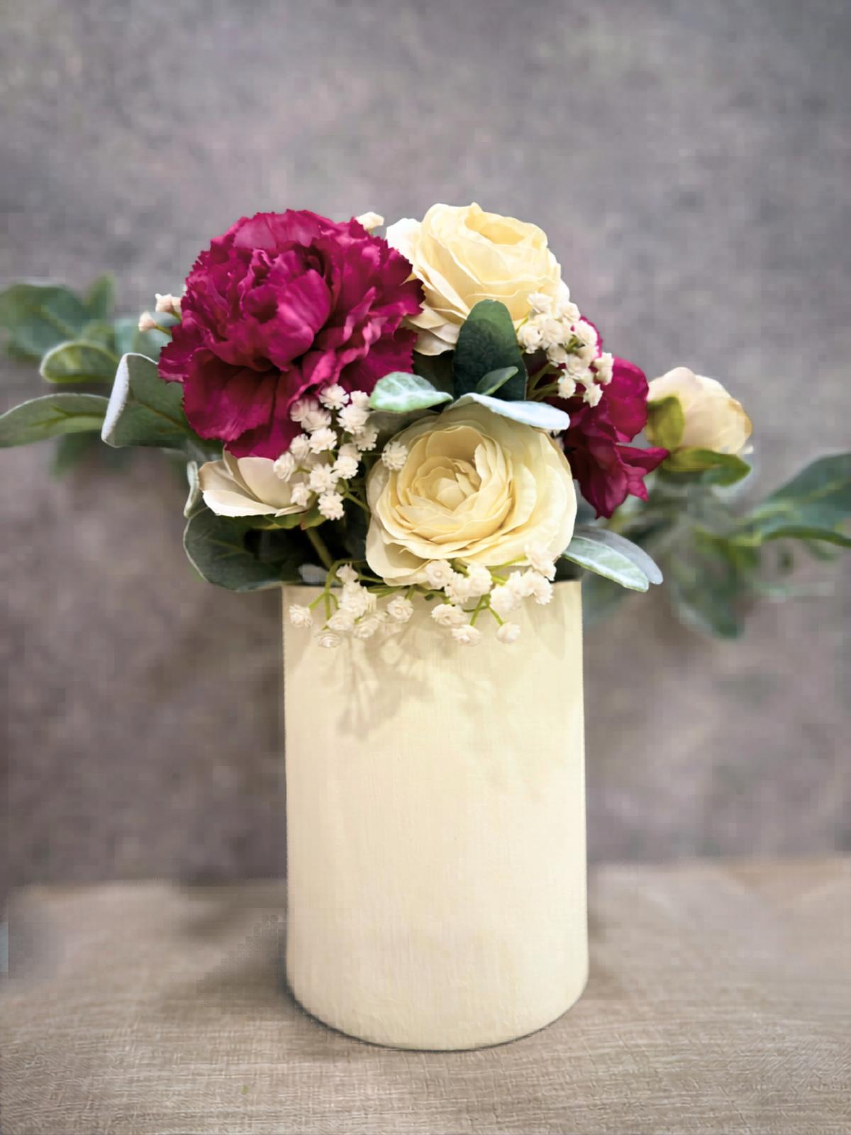 Large Cream Textured Vase