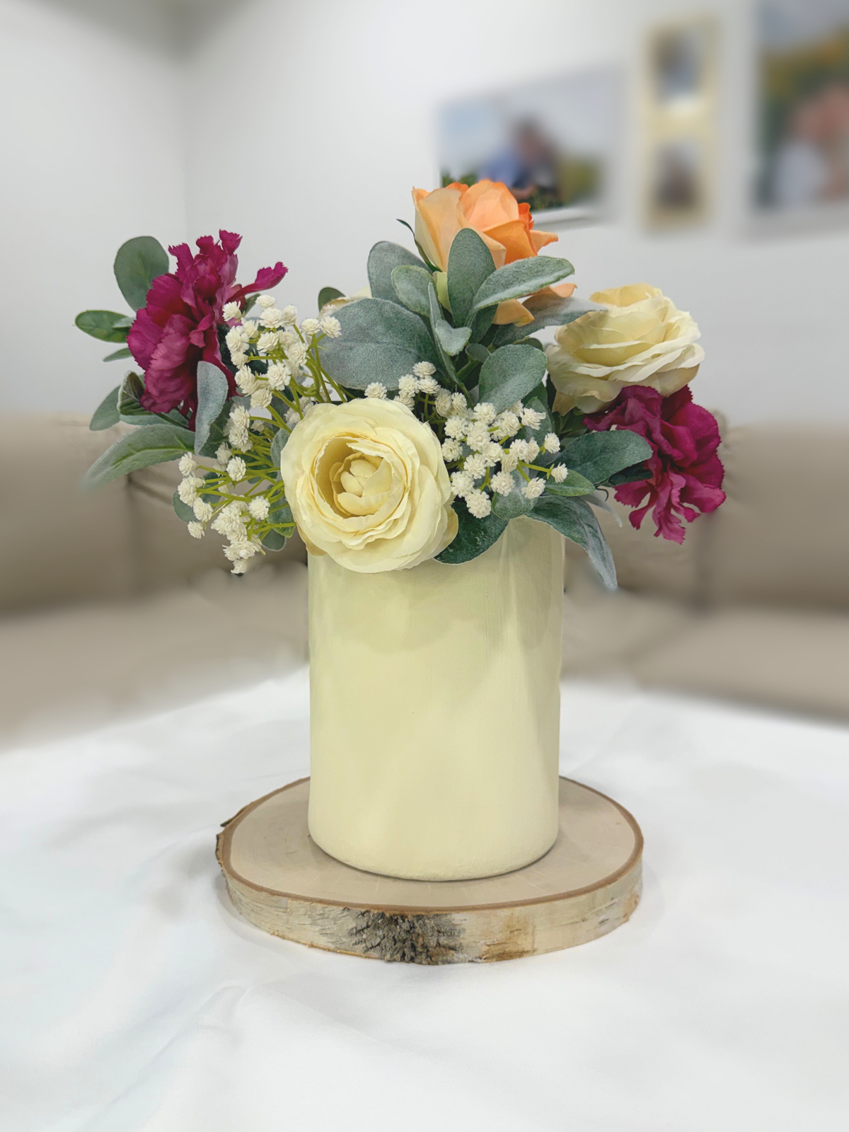 Large Cream Textured Vase