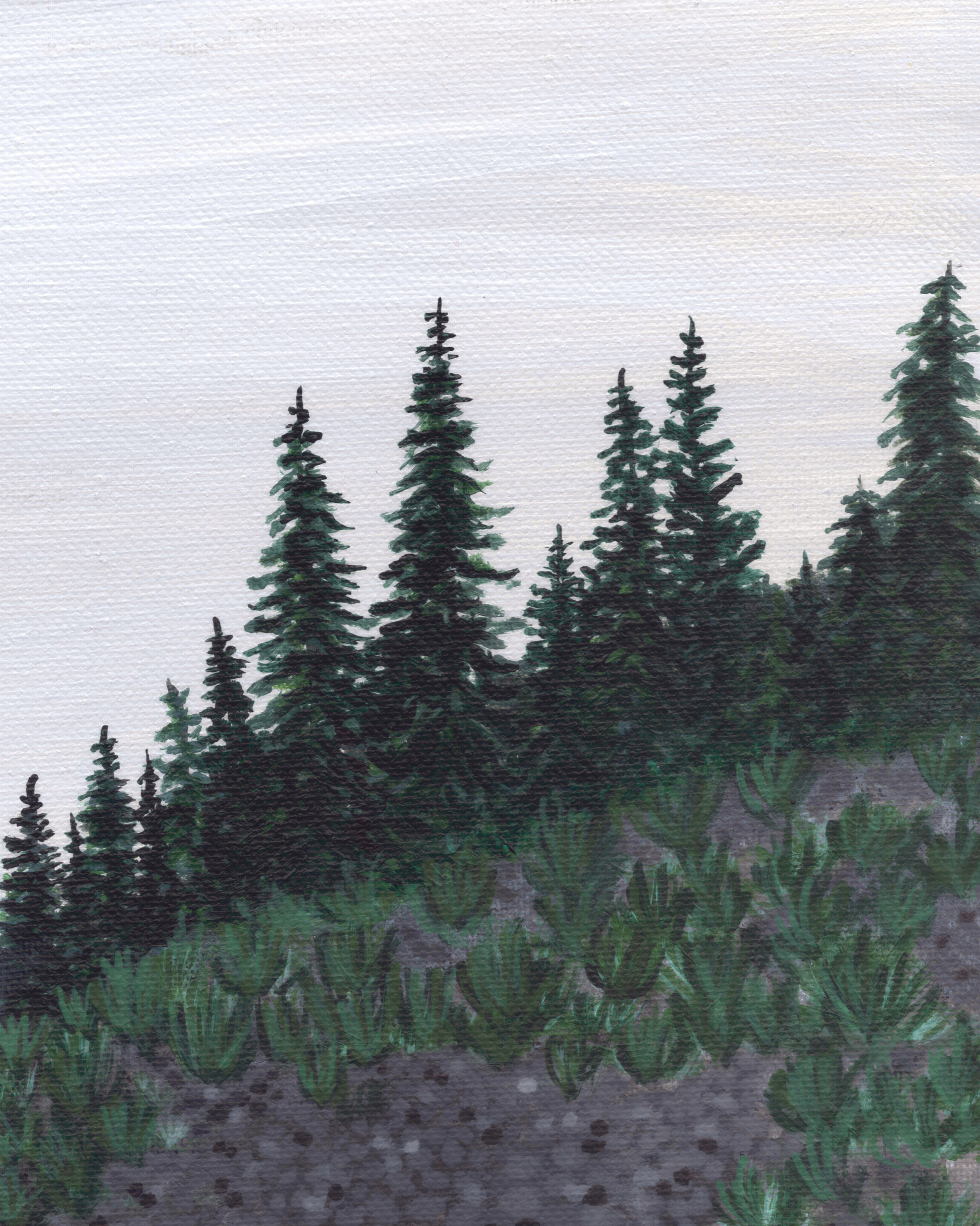 Hand-Painted Nisqually River Canvas Art print