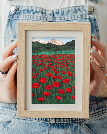 Alpine Poppy Fields Wall Decor Print