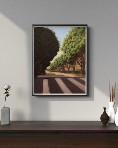 framed painting of a street view in san francisco california painting for sale